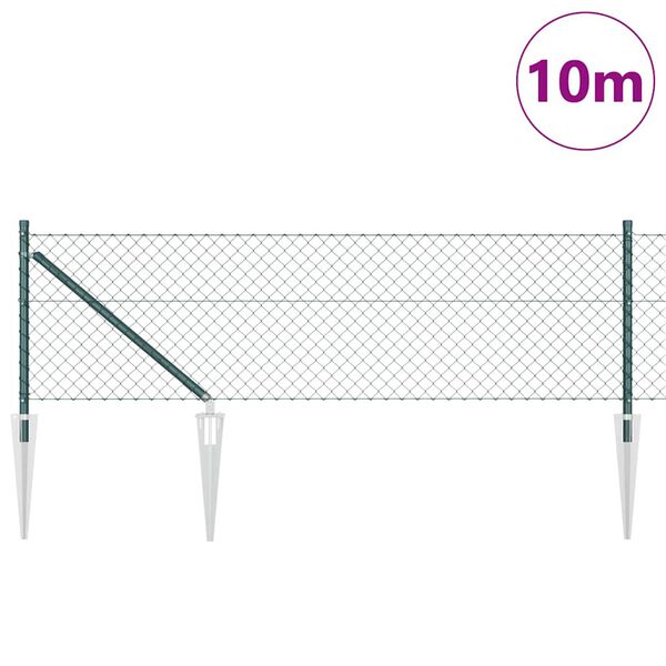vidaXL Aitalatu Vihre&auml; 10 x 0,8 m (40 x 40 mm verkko) Ter&auml;s ja PVC