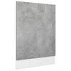 vidaXL Astianpesukoneen paneeli betoninharmaa 45x3x67 cm tekninen puu