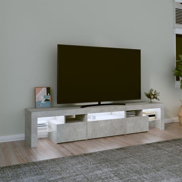 vidaXL TV-taso LED-valoilla betoninharmaa 200x36,5x40 cm