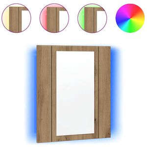 vidaXL LED peilikaappi artesaani tammi 40x12x45 cm tekninen puu