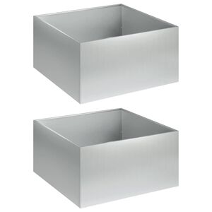vidaXL Puutarha ruukku 2 kpl Hopea 40 x 40 x 30 cm Galvanoitu ter&auml;s