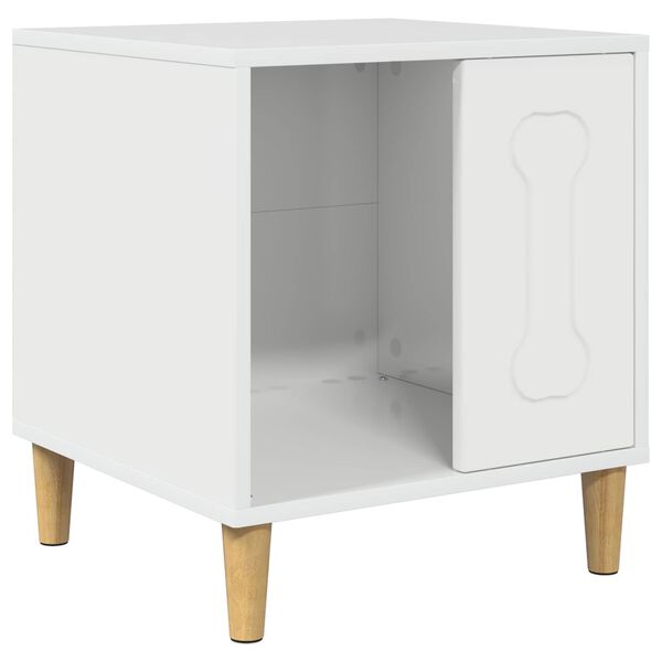 vidaXL Koirankoppi Kiilt&auml;v&auml; Valkoinen 44 x 42 x 49 cm Tekninen puu