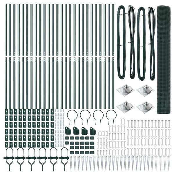 vidaXL Aitalatu Vihre&auml; 50 x 1,2 m (19 x 19 mm verkko) Ter&auml;s ja PVC