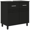 vidaXL Kylpyhuoneen peilikaappi Musta 60 x 35 x 60 cm Tekninen puu