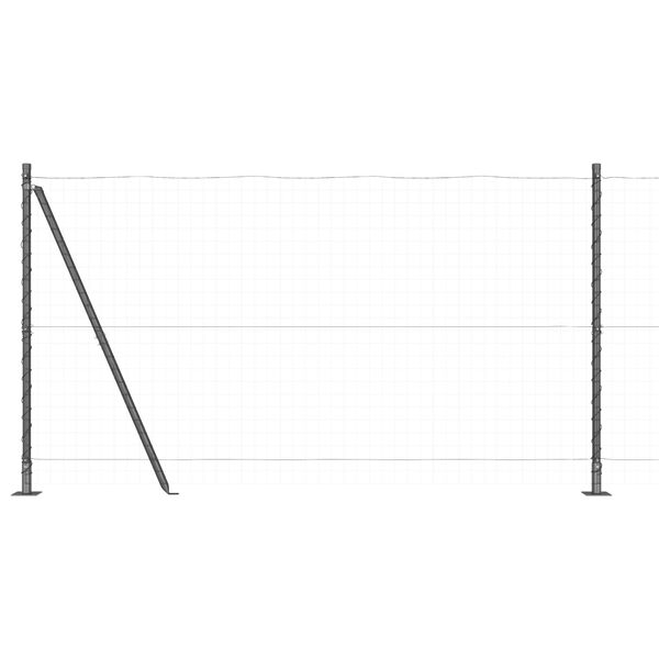 vidaXL Aidan pylväät 7 pcs Harmaa Ø32mm 150 cm Galvanoitu teräs