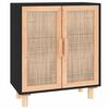 vidaXL Senkki musta 60x30x70 cm t&auml;ysi m&auml;nty ja luonnonrottinki