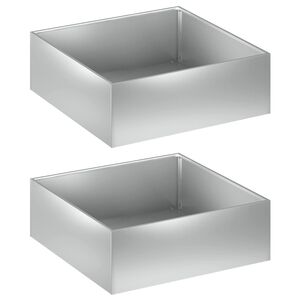 vidaXL Puutarha ruukku 2 kpl Hopea 40 x 40 x 20 cm Galvanoitu ter&auml;s