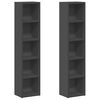 vidaXL CD-hyllyt 2 kpl harmaa 21x16x93,5 cm lastulevy