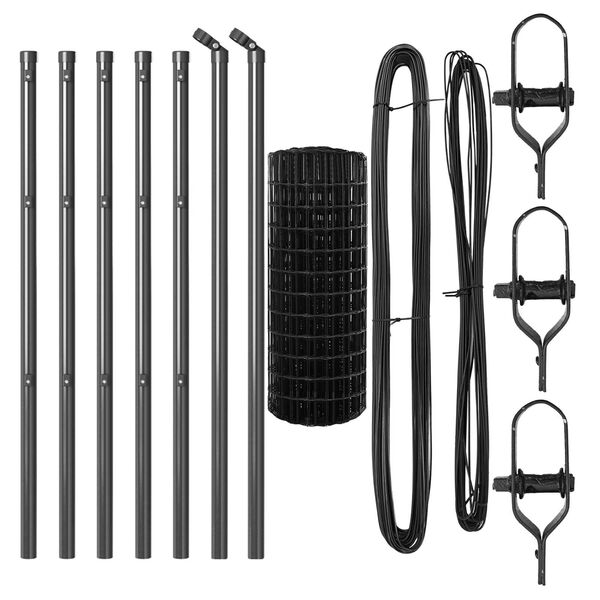 vidaXL Aita ja Tuki Harmaa 0,4 x 10 m Ter&auml;s ja PVC