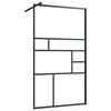 vidaXL Walk-in suihkun sein&auml;ke kirkas ESG-lasi 90x195 cm musta