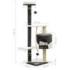 vidaXL Kissan kiipeilypuu sisal-pylv&auml;ill&auml; tummanharmaa ja valk. 120 cm