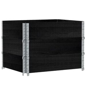 vidaXL Kuormalavan reunukset 3 kpl musta 80x60 cm t&auml;ysi m&auml;nty