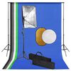 vidaXL Valokuvastudiosarja softbox-valot, taustakangas ja heijastin