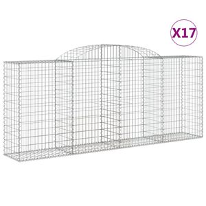 vidaXL Kaarevat kivikorit 17 kpl 300x50x120/140 cm galvanoitu rauta