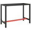 vidaXL Ty&ouml;penkin runko mattamusta ja -punainen 110x50x79 cm metalli