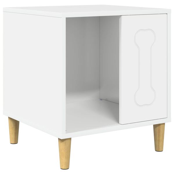 vidaXL Koirankoppi Kiilt&auml;v&auml; Valkoinen 44 x 42 x 49 cm Tekninen puu