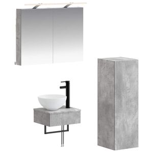vidaXL Kylpyhuoneen kaappisetti 4 pcs Betoninharmaa