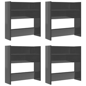 vidaXL Sein&auml;kenk&auml;kaapit 4 kpl kk. harmaa 60x18x60 cm tekninen puu