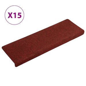 vidaXL Porrasmatot itseliimautuvat 15 kpl 65x21x4 cm viininpunainen suorakaiteen muotoinen reuna