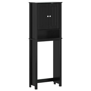 vidaXL WC:n yl&auml;puolinen kaappi BERG musta 60x27x164,5 cm t&auml;ysi m&auml;nty