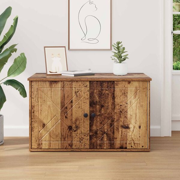 vidaXL Kissatalo Vanha puu 85 x 55 x 50 cm Tekninen puu