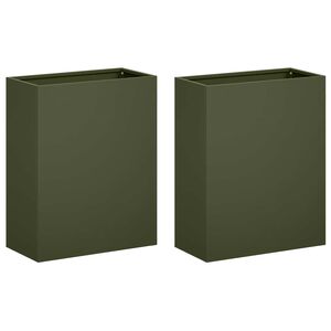 vidaXL Puutarha ruukku 2 kpl Oliivinvihre&auml; 40 x 20 x 50 cm