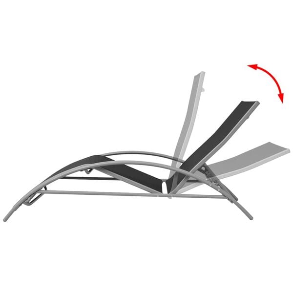 vidaXL Aurinkotuoli alumiini musta