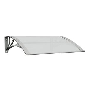 vidaXL Ovikoski harmaa ja l&auml;pin&auml;kyv&auml; 80x75 cm polykarbonaatti