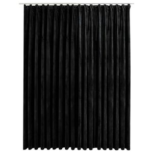 vidaXL Pimennysverho koukuilla sametti musta 290x245 cm