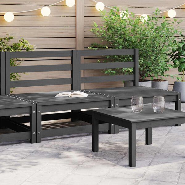 vidaXL Puutarhan keskisohvat 2 kpl harmaa t&auml;ysi m&auml;nty