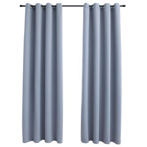 vidaXL Pimennysverhot metallirenkailla 2 kpl harmaa 140x175 cm