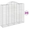 vidaXL Kaarevat kivikorit 9 kpl 200x50x160/180 cm galvanoitu rauta