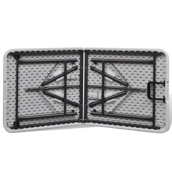 Kokoontaitettava Puutarhap&ouml;yt&auml; 122 cm HDPE Valkoinen