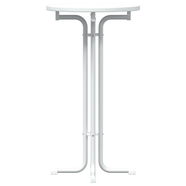 vidaXL Ruokapöytä valkoinen Ø60x110 cm tekninen puu ja teräs