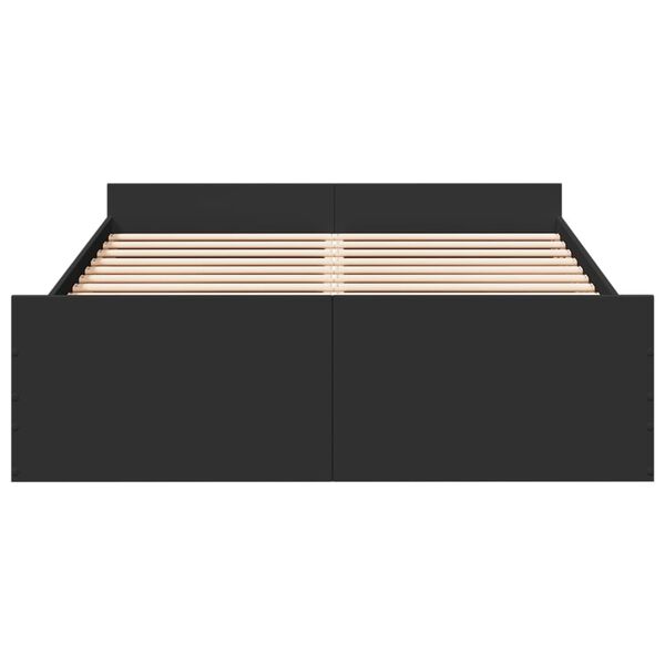 vidaXL Sängynrunko laatikoilla musta 120x190 cm tekninen puu
