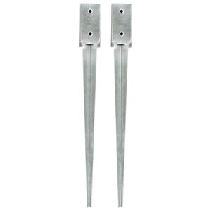 vidaXL Maapiikit 2 kpl hopea 7x7x75 cm galvanoitu ter&auml;s