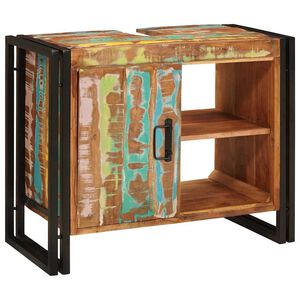 vidaXL Kylpyhuoneen allaskaappi Kierrätetty täysipuusta ja raudasta