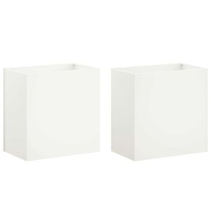 vidaXL Puutarha ruukku 2 kpl valkoinen 50 x 30 x 50 cm