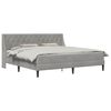 vidaXL S&auml;ngynrunko patjalla Vaaleanharmaa 6FT Super King Size Sametti