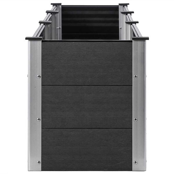 vidaXL Puutarhan korotettu kukkalaatikko 300x50x54 cm WPC harmaa