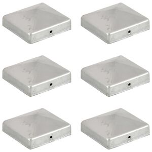 vidaXL Pyramidin muotoinen aitatolpan k&auml;rki 6 kpl metalli 81x81 mm
