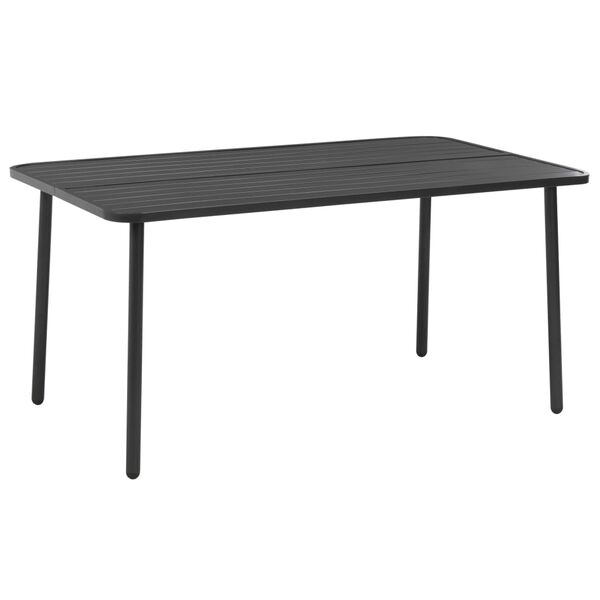 vidaXL 7-osainen Ulkoruokailuryhm&auml; ter&auml;s tummanharmaa