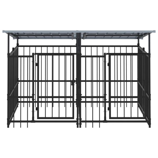 vidaXL Koiran ulkoh&auml;kki katoksella ter&auml;s 3,75 m&sup2;