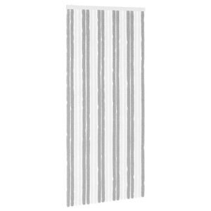 vidaXL Hy&ouml;nteiskangas Chenille Harmaa ja valkoinen 90 x 200 cm 100% PP