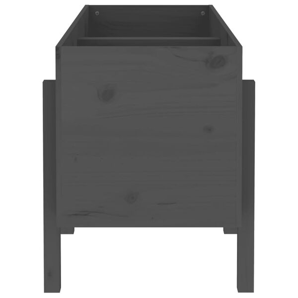 vidaXL Korotettu kukkalaatikko harmaa 121x50x57 cm täysi mänty
