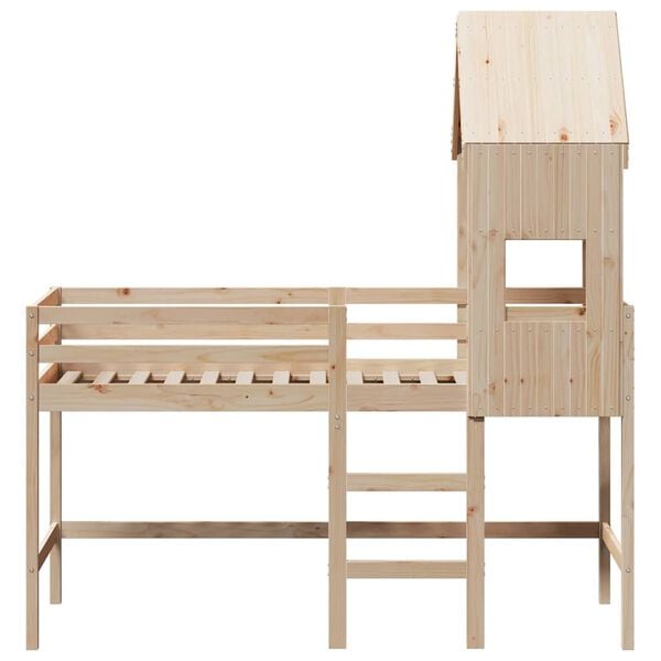 vidaXL Parvis&auml;nky tikkailla ja katoksella 90x190 cm t&auml;ysi m&auml;nty