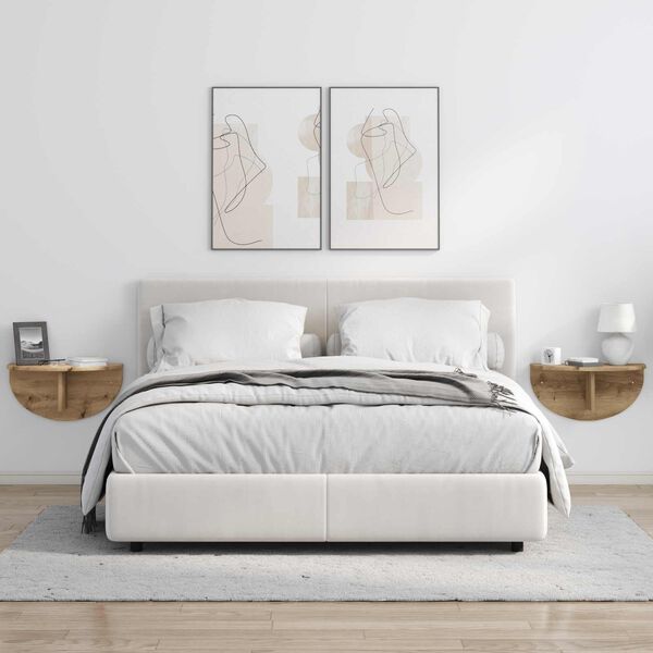 vidaXL Sein&auml;hylly 2 pcs Artisan tammi 48 x 24 x 24 cm Tekninen puu