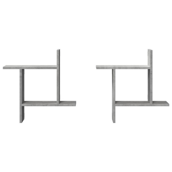 vidaXL Seinähyllyt 2 kpl betoninharmaa 50x12x50 cm tekninen puu