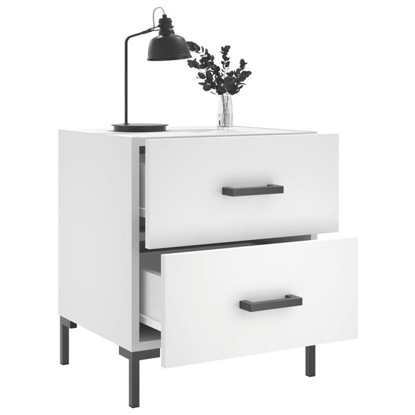 vidaXL Y&ouml;p&ouml;yt&auml; valkoinen 40x35x47,5 cm tekninen puu