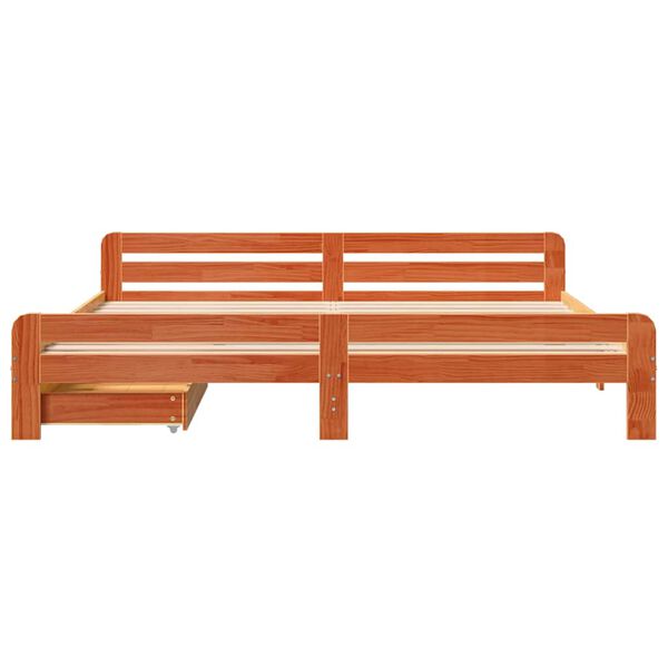 vidaXL S&auml;ngynrunko ilman patjaa vahanruskea 180x200 cm t&auml;ysi m&auml;nty